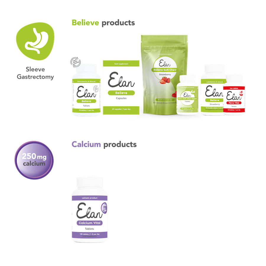 Elan Believe + 250 mg de calcium